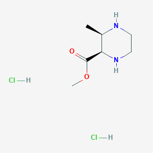molecular formula C7H16Cl2N2O2 B2606763 Methyl (2R,3R)-3-methylpiperazine-2-carboxylate;dihydrochloride CAS No. 2460740-57-0