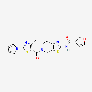 N-(5-(4-methyl-2-(1H-pyrrol-1-yl)thiazole-5-carbonyl)-4,5,6,7-tetrahydrothiazolo[5,4-c]pyridin-2-yl)furan-3-carboxamide