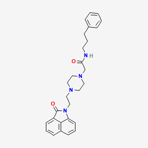 2-(4-(2-(2-oxobenzo[cd]indol-1(2H)-yl)ethyl)piperazin-1-yl)-N-(3-phenylpropyl)acetamide