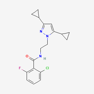 2-chloro-N-(2-(3,5-dicyclopropyl-1H-pyrazol-1-yl)ethyl)-6-fluorobenzamide