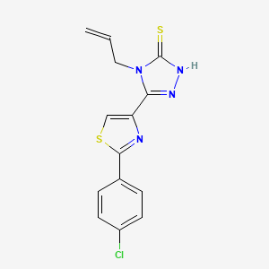 4-allyl-5-[2-(4-chlorophenyl)-1,3-thiazol-4-yl]-4H-1,2,4-triazol-3-ylhydrosulfide