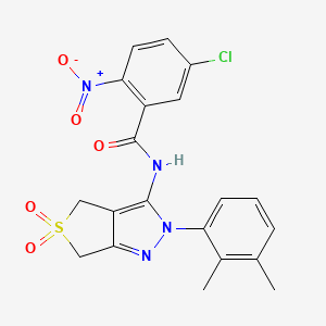 5-chloro-N-[2-(2,3-dimethylphenyl)-5,5-dioxo-4,6-dihydrothieno[3,4-c]pyrazol-3-yl]-2-nitrobenzamide