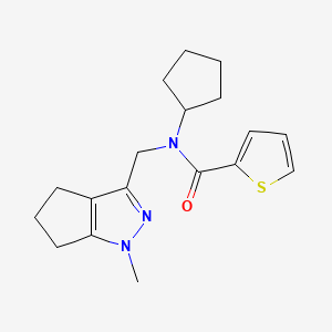N-cyclopentyl-N-((1-methyl-1,4,5,6-tetrahydrocyclopenta[c]pyrazol-3-yl)methyl)thiophene-2-carboxamide