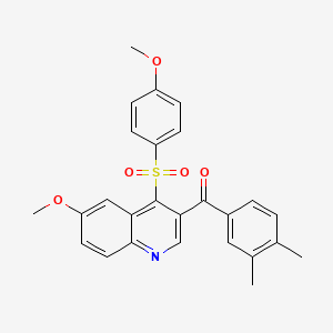 (3,4-Dimethylphenyl)(6-methoxy-4-((4-methoxyphenyl)sulfonyl)quinolin-3-yl)methanone