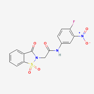 2-(1,1-dioxido-3-oxobenzo[d]isothiazol-2(3H)-yl)-N-(4-fluoro-3-nitrophenyl)acetamide