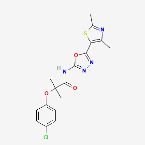 2-(4-chlorophenoxy)-N-(5-(2,4-dimethylthiazol-5-yl)-1,3,4-oxadiazol-2-yl)-2-methylpropanamide