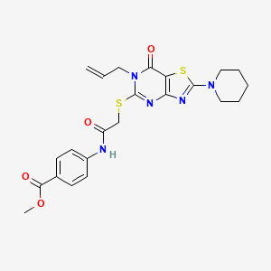 Methyl 4-(2-((6-allyl-7-oxo-2-(piperidin-1-yl)-6,7-dihydrothiazolo[4,5-d]pyrimidin-5-yl)thio)acetamido)benzoate