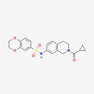 N-(2-(cyclopropanecarbonyl)-1,2,3,4-tetrahydroisoquinolin-7-yl)-2,3-dihydrobenzo[b][1,4]dioxine-6-sulfonamide