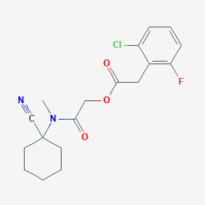 molecular formula C18H20ClFN2O3 B2606840 [2-[(1-Cyanocyclohexyl)-methylamino]-2-oxoethyl] 2-(2-chloro-6-fluorophenyl)acetate CAS No. 926098-72-8