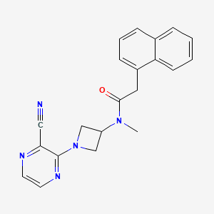 molecular formula C21H19N5O B2606842 N-[1-(3-Cyanopyrazin-2-yl)azetidin-3-yl]-N-methyl-2-naphthalen-1-ylacetamide CAS No. 2380190-86-1