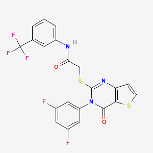 2-{[3-(3,5-difluorophenyl)-4-oxo-3,4-dihydrothieno[3,2-d]pyrimidin-2-yl]sulfanyl}-N-[3-(trifluoromethyl)phenyl]acetamide