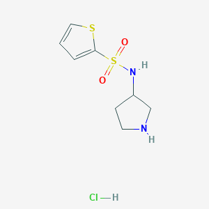 molecular formula C8H13ClN2O2S2 B2606849 N-(Pyrrolidin-3-yl)thiophene-2-sulfonamide hydrochloride CAS No. 1261232-64-7
