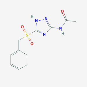 molecular formula C11H12N4O3S B260685 N-[3-(benzylsulfonyl)-1H-1,2,4-triazol-5-yl]acetamide 