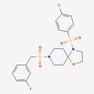 4-((4-Chlorophenyl)sulfonyl)-8-((3-fluorobenzyl)sulfonyl)-1-oxa-4,8-diazaspiro[4.5]decane
