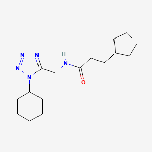 N-((1-cyclohexyl-1H-tetrazol-5-yl)methyl)-3-cyclopentylpropanamide