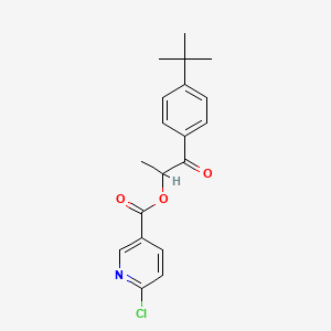 molecular formula C19H20ClNO3 B2606856 1-(4-Tert-butylphenyl)-1-oxopropan-2-yl 6-chloropyridine-3-carboxylate CAS No. 926127-77-7