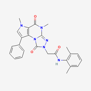 molecular formula C25H24N6O3 B2606863 2-(6-chloro-2-oxo-2H-chromen-3-yl)-1H-benzimidazole-6-carboxylic acid CAS No. 1185176-92-4