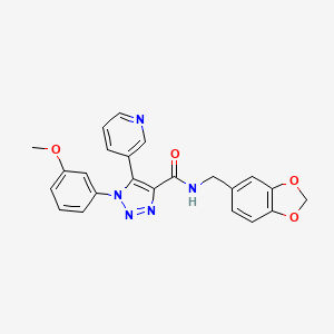 molecular formula C23H19N5O4 B2606865 N-(苯并[d][1,3]二噁烷-5-基甲基)-1-(3-甲氧基苯基)-5-(吡啶-3-基)-1H-1,2,3-三唑-4-甲酸酰胺 CAS No. 1251601-48-5