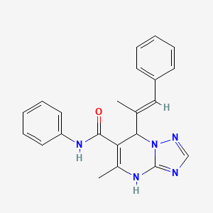 molecular formula C22H21N5O B2606868 5-METHYL-N-PHENYL-7-[(1E)-1-PHENYLPROP-1-EN-2-YL]-4H,7H-[1,2,4]TRIAZOLO[1,5-A]PYRIMIDINE-6-CARBOXAMIDE CAS No. 941943-63-1