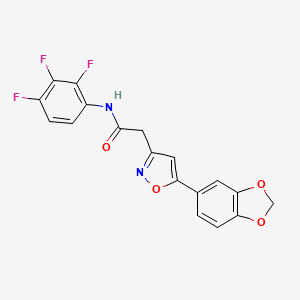 2-(5-(benzo[d][1,3]dioxol-5-yl)isoxazol-3-yl)-N-(2,3,4-trifluorophenyl)acetamide