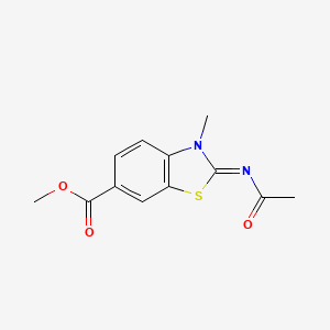 molecular formula C12H12N2O3S B2606873 methyl (2Z)-2-(acetylimino)-3-methyl-2,3-dihydro-1,3-benzothiazole-6-carboxylate CAS No. 865545-18-2