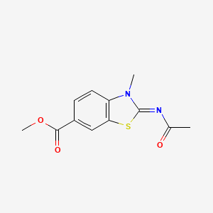 molecular formula C12H12N2O3S B2606873 Methyl 2-acetylimino-3-methyl-1,3-benzothiazole-6-carboxylate CAS No. 865545-18-2