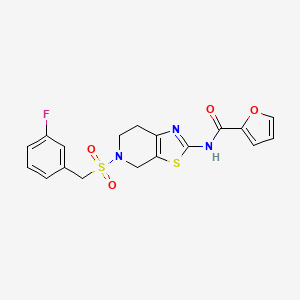 N-(5-((3-fluorobenzyl)sulfonyl)-4,5,6,7-tetrahydrothiazolo[5,4-c]pyridin-2-yl)furan-2-carboxamide