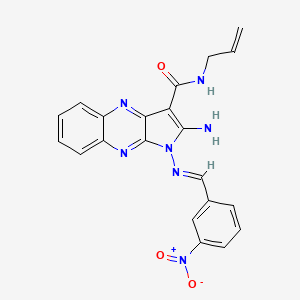 (E)-N-allyl-2-amino-1-((3-nitrobenzylidene)amino)-1H-pyrrolo[2,3-b]quinoxaline-3-carboxamide