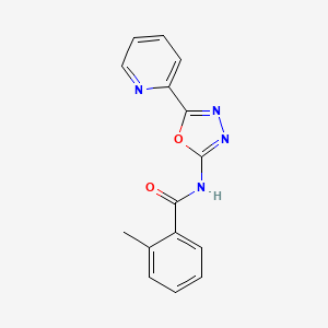 molecular formula C15H12N4O2 B2606919 2-甲基-N-(5-吡啶-2-基-1,3,4-噁二唑-2-基)苯甲酰胺 CAS No. 887892-03-7