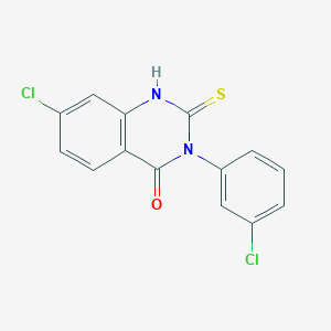 molecular formula C14H8Cl2N2OS B2606935 7-chloro-3-(3-chlorophenyl)-2-mercaptoquinazolin-4(3H)-one CAS No. 793716-09-3