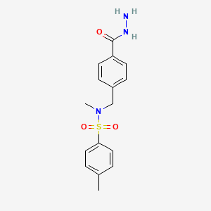 molecular formula C16H19N3O3S B2606936 N-{[4-(hydrazinecarbonyl)phenyl]methyl}-N,4-dimethylbenzene-1-sulfonamide CAS No. 377769-39-6
