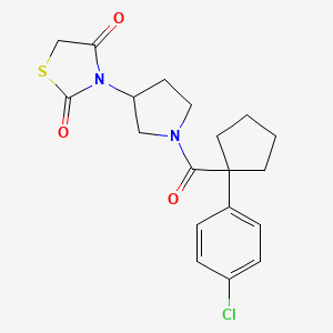 3-(1-(1-(4-Chlorophenyl)cyclopentanecarbonyl)pyrrolidin-3-yl)thiazolidine-2,4-dione