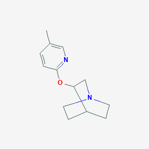 molecular formula C13H18N2O B2606952 3-[(5-Methylpyridin-2-yl)oxy]-1-azabicyclo[2.2.2]octane CAS No. 2197600-96-5