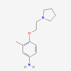 molecular formula C13H20N2O B2607024 3-Methyl-4-[2-(pyrrolidin-1-yl)ethoxy]aniline CAS No. 862874-66-6
