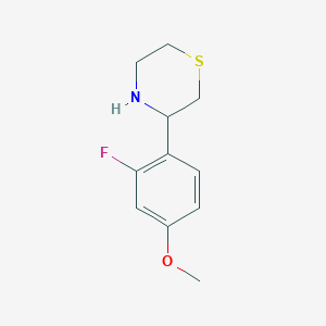 molecular formula C11H14FNOS B2607044 3-(2-Fluoro-4-methoxyphenyl)thiomorpholine CAS No. 1081124-71-1