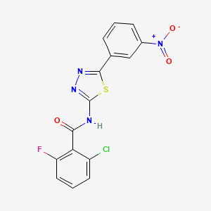 2-chloro-6-fluoro-N-[5-(3-nitrophenyl)-1,3,4-thiadiazol-2-yl]benzamide