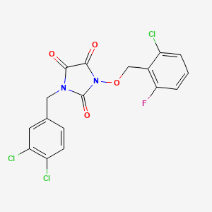 1-[(2-Chloro-6-fluorophenyl)methoxy]-3-[(3,4-dichlorophenyl)methyl]imidazolidine-2,4,5-trione