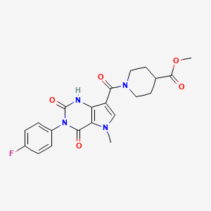 methyl 1-(3-(4-fluorophenyl)-5-methyl-2,4-dioxo-2,3,4,5-tetrahydro-1H-pyrrolo[3,2-d]pyrimidine-7-carbonyl)piperidine-4-carboxylate