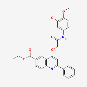 Ethyl 4-{2-[(3,4-dimethoxyphenyl)amino]-2-oxoethoxy}-2-phenylquinoline-6-carboxylate