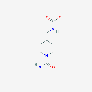 molecular formula C13H25N3O3 B2607130 Methyl ((1-(tert-butylcarbamoyl)piperidin-4-yl)methyl)carbamate CAS No. 1234836-75-9