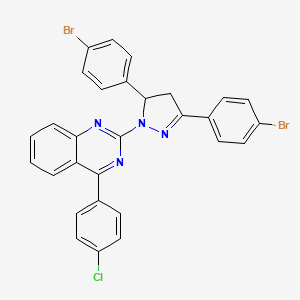 2-[3,5-Bis(4-bromophenyl)-3,4-dihydropyrazol-2-yl]-4-(4-chlorophenyl)quinazoline