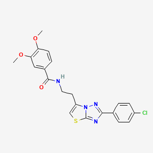 N-(2-(2-(4-chlorophenyl)thiazolo[3,2-b][1,2,4]triazol-6-yl)ethyl)-3,4-dimethoxybenzamide