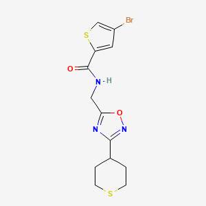 4-bromo-N-((3-(tetrahydro-2H-thiopyran-4-yl)-1,2,4-oxadiazol-5-yl)methyl)thiophene-2-carboxamide