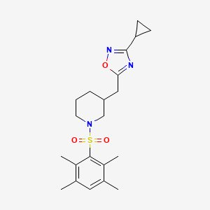 3-Cyclopropyl-5-((1-((2,3,5,6-tetramethylphenyl)sulfonyl)piperidin-3-yl)methyl)-1,2,4-oxadiazole