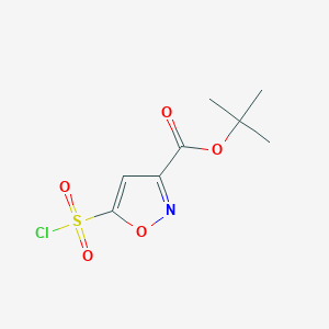 molecular formula C8H10ClNO5S B2607145 Tert-butyl 5-(chlorosulfonyl)-1,2-oxazole-3-carboxylate CAS No. 1909348-50-0