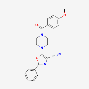 5-(4-(4-Methoxybenzoyl)piperazin-1-yl)-2-phenyloxazole-4-carbonitrile