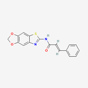 (E)-N-([1,3]dioxolo[4,5-f][1,3]benzothiazol-6-yl)-3-phenylprop-2-enamide