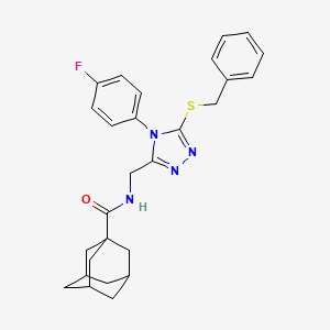 molecular formula C27H29FN4OS B2607159 N-{[5-(benzylsulfanyl)-4-(4-fluorophenyl)-4H-1,2,4-triazol-3-yl]methyl}adamantane-1-carboxamide CAS No. 476441-29-9