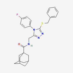 molecular formula C27H29FN4OS B2607159 N-[[5-benzylsulfanyl-4-(4-fluorophenyl)-1,2,4-triazol-3-yl]methyl]adamantane-1-carboxamide CAS No. 476441-29-9