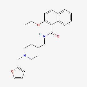 molecular formula C24H28N2O3 B2607166 2-ethoxy-N-((1-(furan-2-ylmethyl)piperidin-4-yl)methyl)-1-naphthamide CAS No. 953996-74-2
